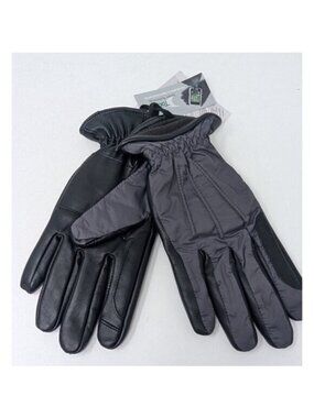 14th & Union men's touch screen gloves leather Gloves black gray Small